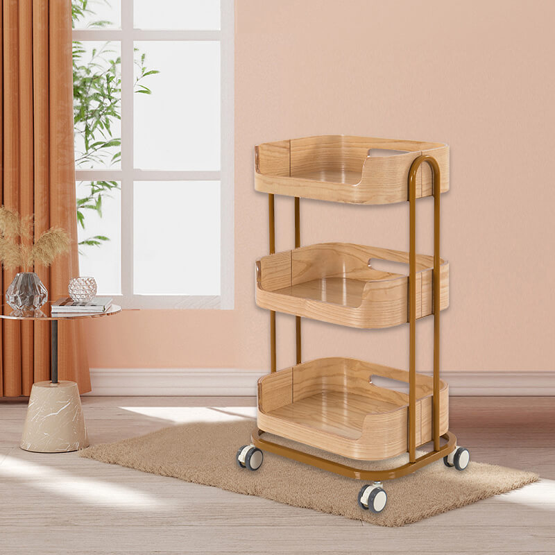 舒境原木風(fēng)美容院移動(dòng)小推車 中式日式風(fēng)格